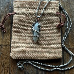 Labradorite Dragon Necklace Mens Crystal Necklace Labradorite Unisex Necklace